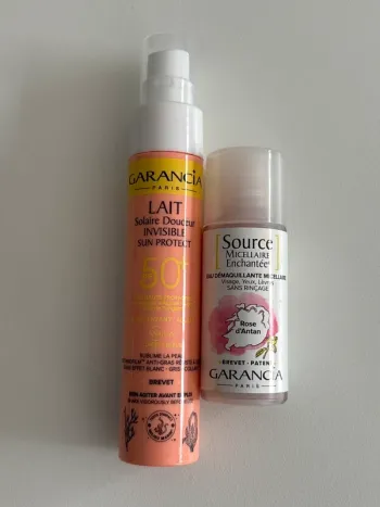Lot Garancia – Lait Solaire SPF50+ & Eau Micellaire Rose d’Antan