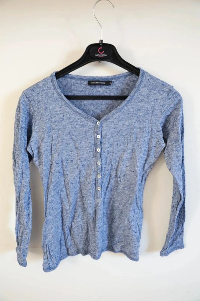 C54 blouse bleu Monoprix T2