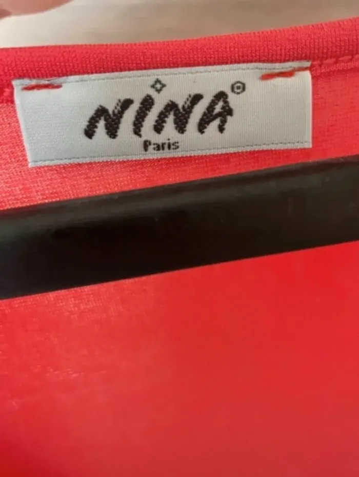 Tunique 3/4 corail zip Nina Paris M - photo numéro 3