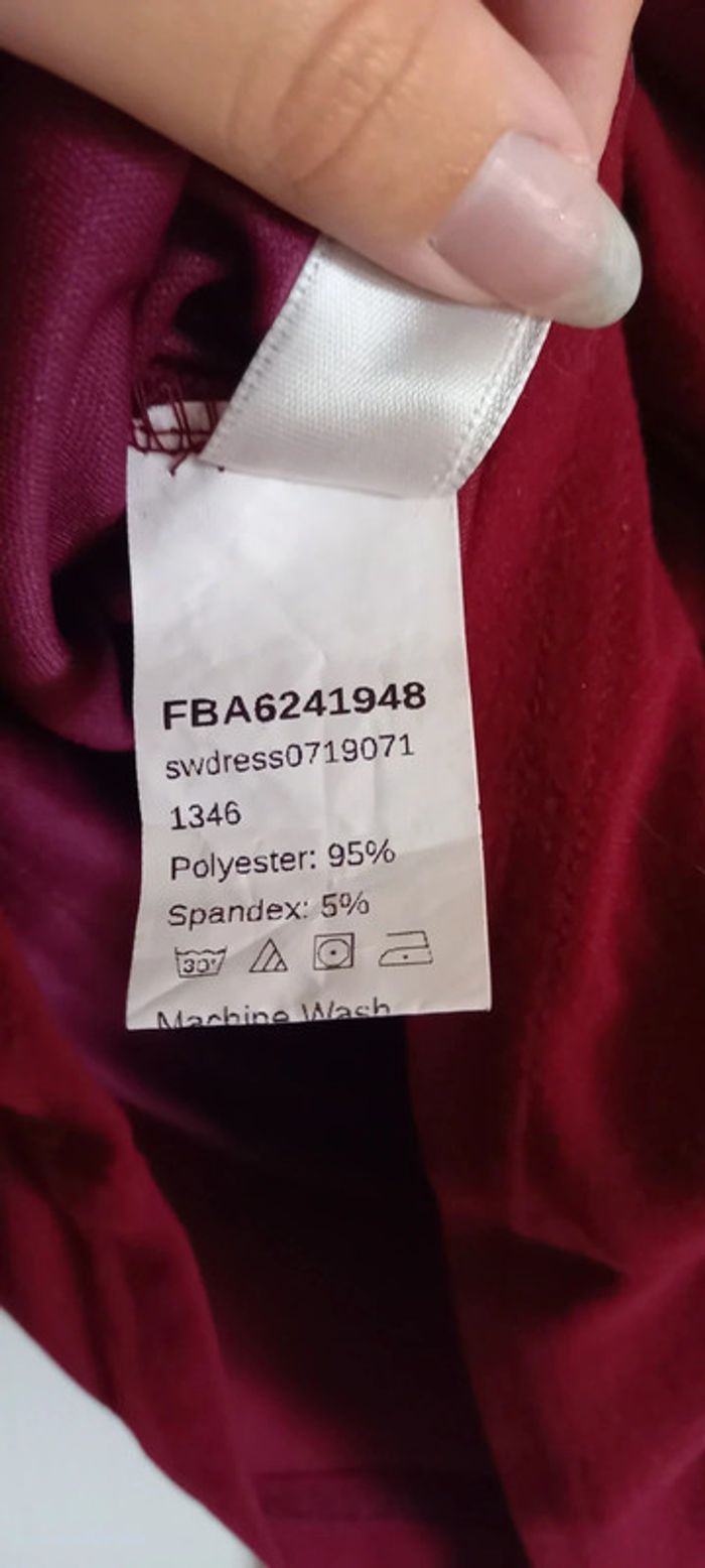 Robe moulante en velour rouge bordeaux avec doublure 38 shein - photo numéro 6