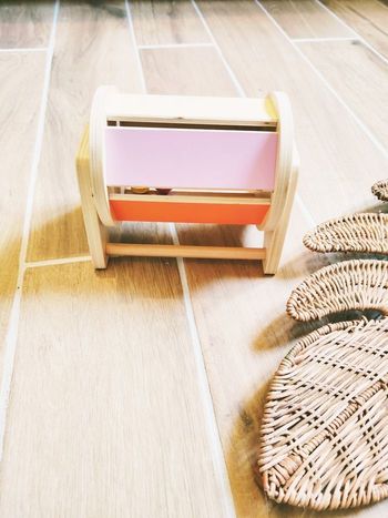 🔔Jeu d'éveil - Tambour/ cylindre tournant en bois avec grelot 