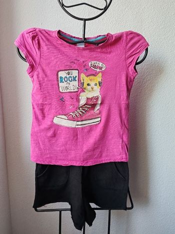 Lot Tee Shirt rose + Short noir