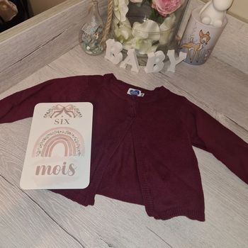 Gilet bordeau 6 mois Mots d'enfants