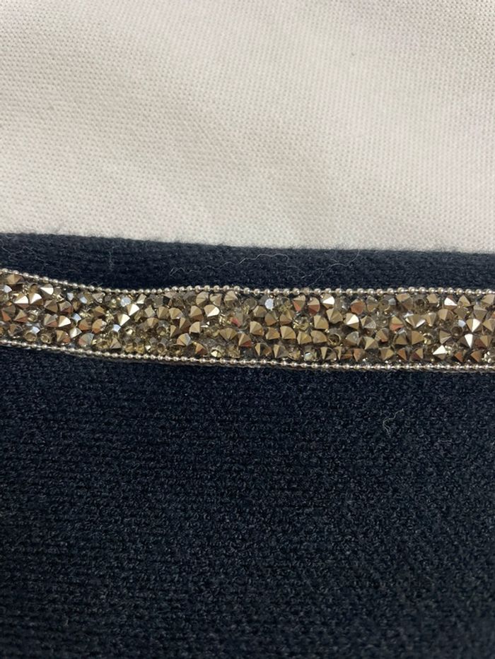 Pull Zara Laine Court Capuche et Strass Noir - photo numéro 5