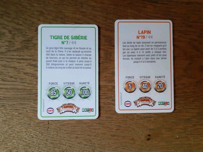 2 cartes animées lenticulaires animaux cora match - photo numéro 2