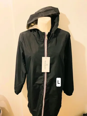 Manteau parka femme imperméable réversible long souple noire doré taille L