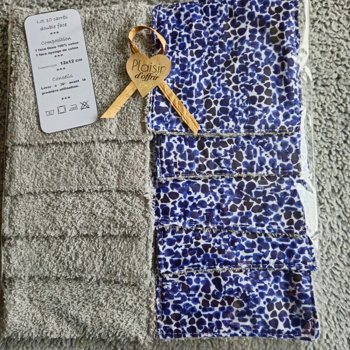 10 lingettes lavables 12x12 cm