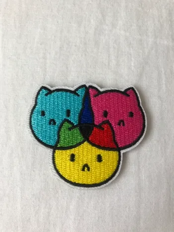 Écusson patch brodé chats multicolores