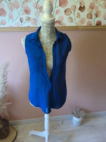 Chemise transparente bleu taille xs