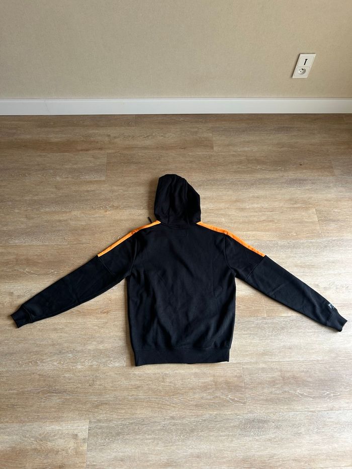 Sweat zippé à capuche noir bandes orange Urban District – S (49 x 65 cm) - photo numéro 4