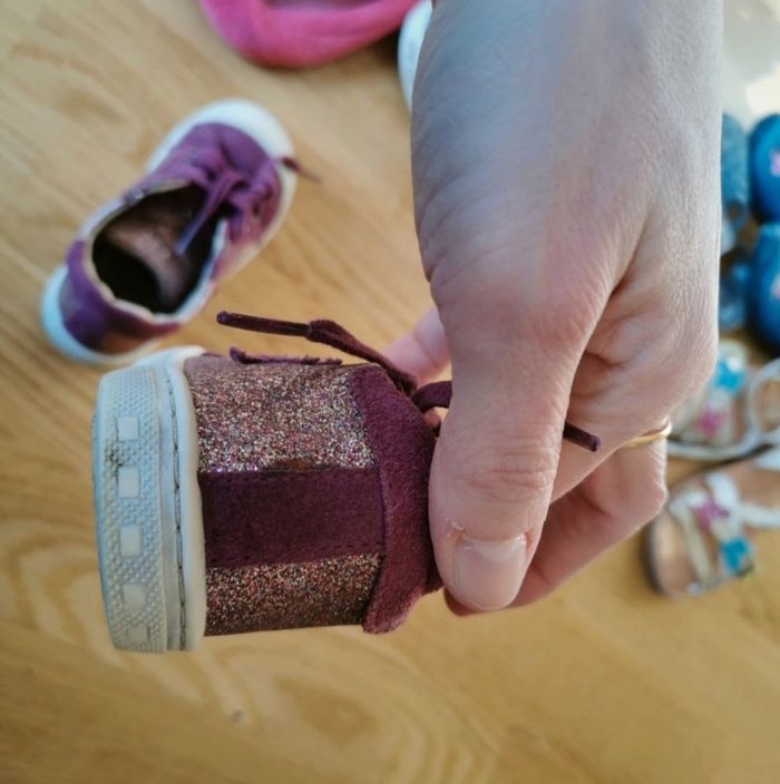 Chaussures violet-rose à paillettes - photo numéro 3