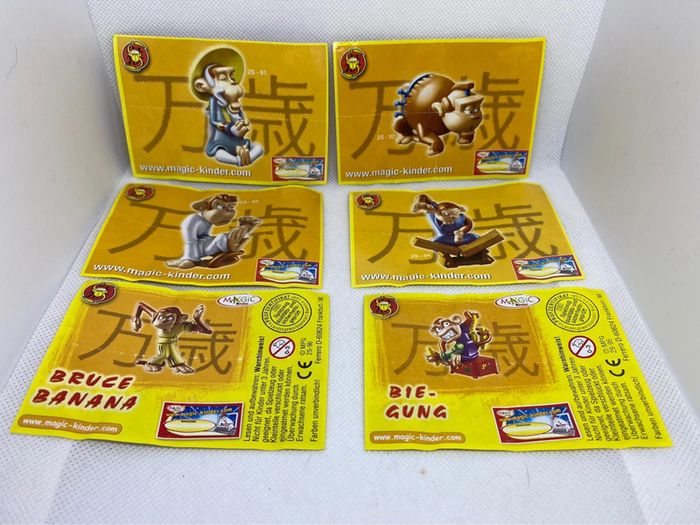 Lot de 12 figurines kinder surprise singe chinois schim banzai + papiers - photo numéro 2