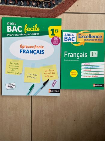 Livre bac français 1re +livre épreuve finale