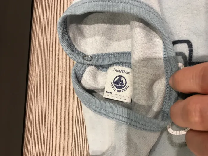 Pyjama velours bleu ciel petit bateau 24 mois - photo numéro 5