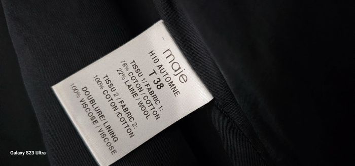 Manteau Caban laine coton Maje Taille 38 - photo numéro 8