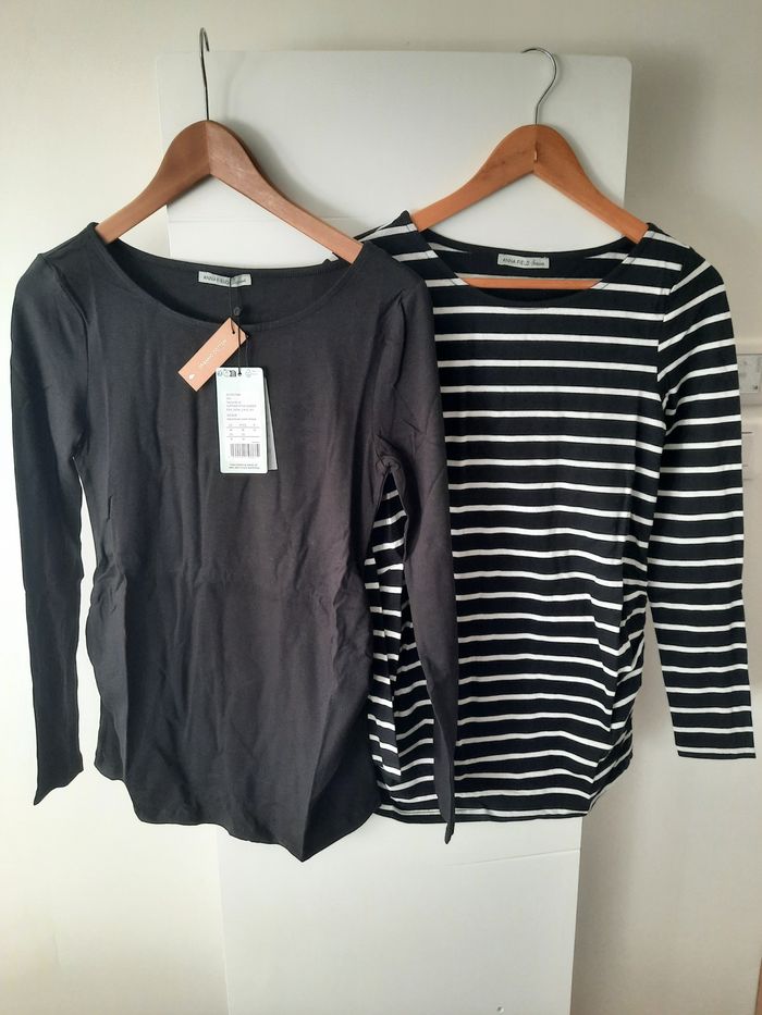 Pack de 2 t shirts manche longue grossesse Anna Field Mama taille M