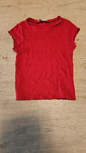 T shirt bordeau cotellé, à manches très courtes, Subdued, taille S