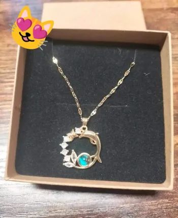 Collier dauphin perle bleu