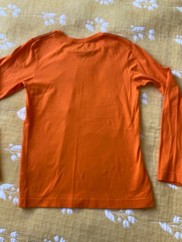Tee-shirts here&there orange manches longues, col rond, taille 12 ans neuf - photo numéro 6