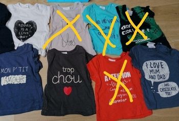 Lot de 4 tee shirts kiabi 1mois