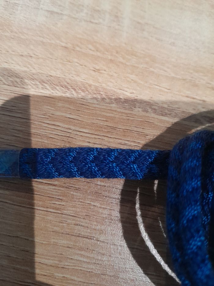 95cm de corde tressée bleu 0,9cm - photo numéro 2