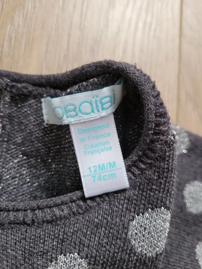 Robe pull grise à pois - photo numéro 3