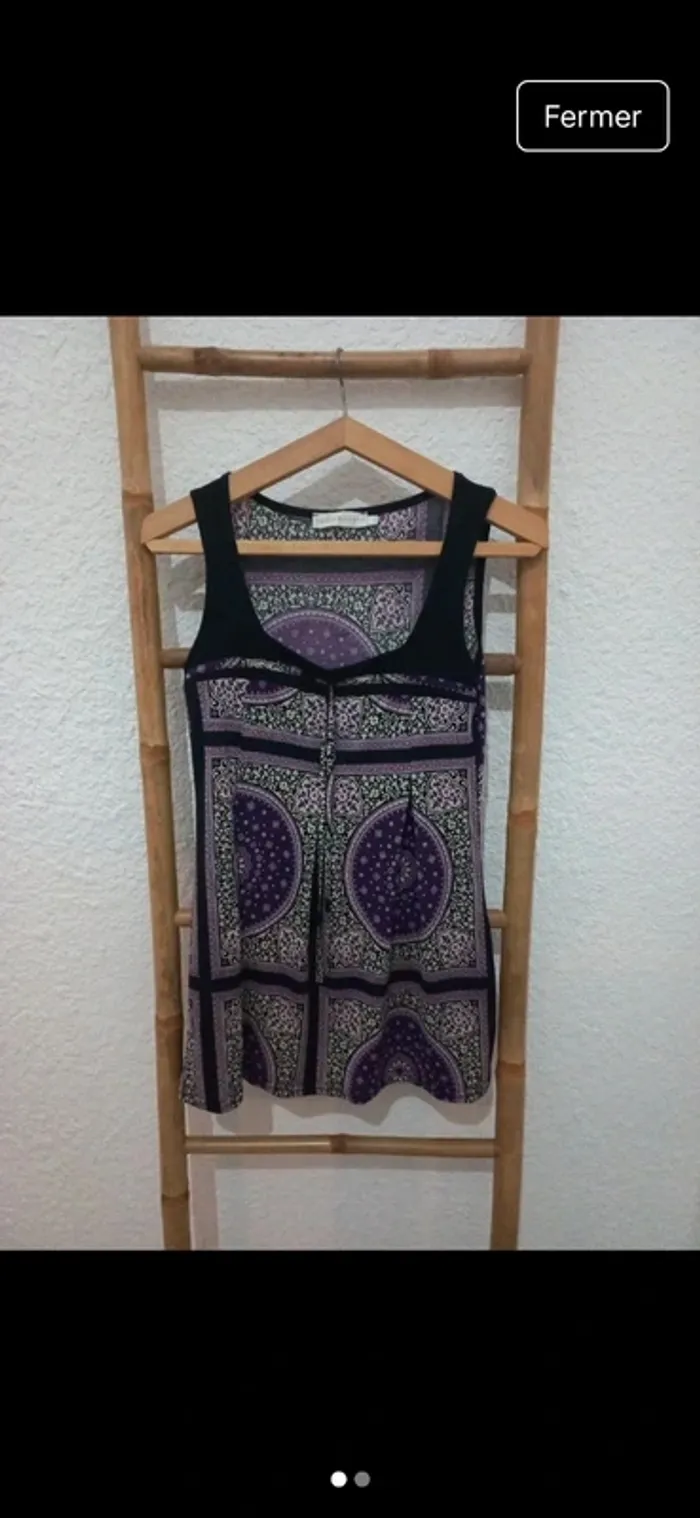 Tunique violette et noir mandala - photo numéro 4
