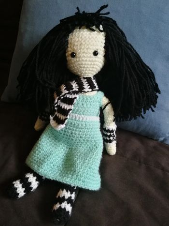 Poupée doudou fait main au crochet 35 cm