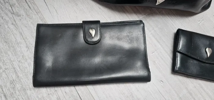 Sac a main lancaster noir en lot avec portefeuille et monnaie - photo numéro 2