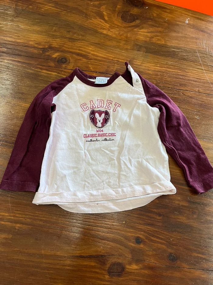 Lot 3 tshirts manches longue 12 mois