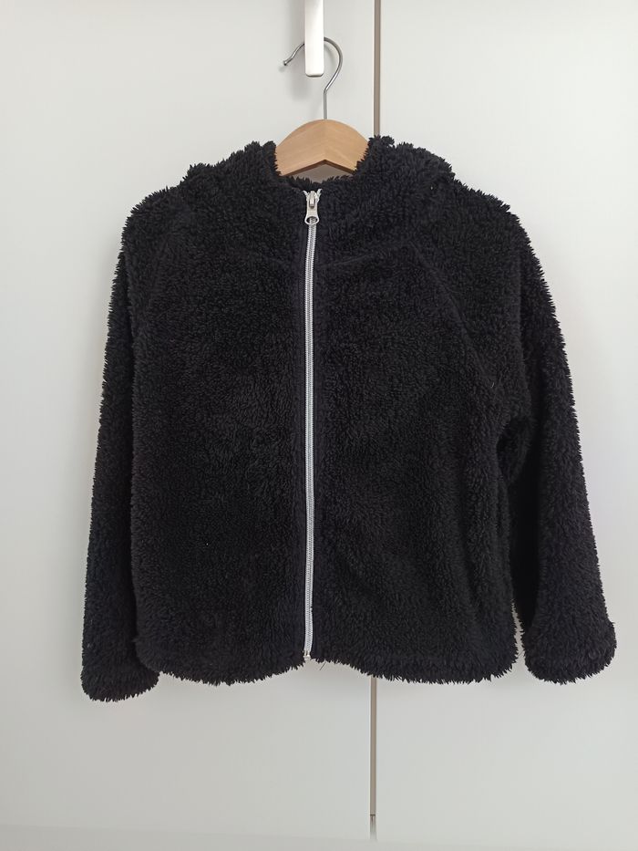 Gilet zippé polaire noir Tissaia 6 ans