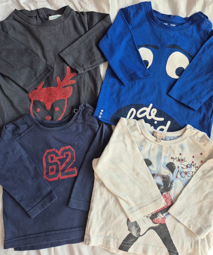Lot de 4 T-shirts bébé garçon 6 mois