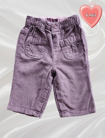 Pantalon violet fille 6 mois
