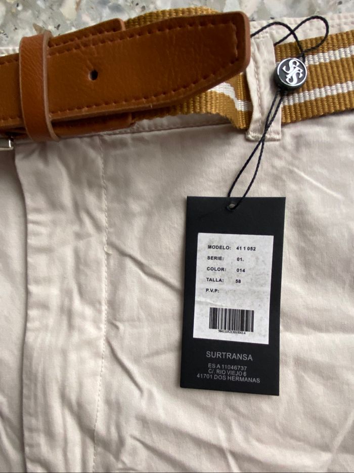 Pantalon beige avec ceinture - photo numéro 2