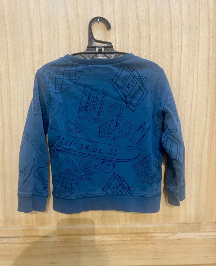 Sweat bleu tape à l’œil manches longues 3 ans - 96 cm - photo numéro 6