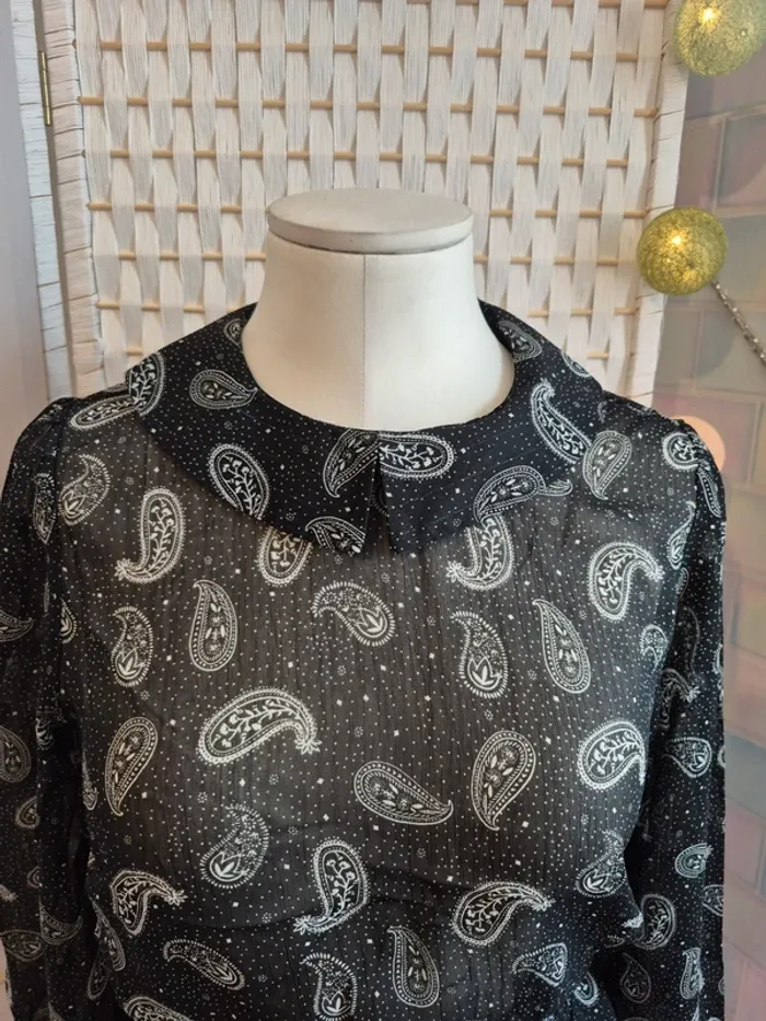 💕jolie blouse bizzbee noir motifs cachemire femme TS / 36 💕 - photo numéro 6