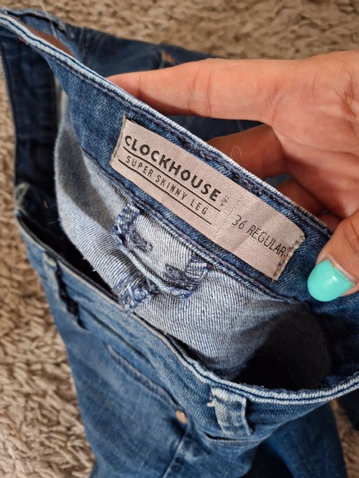 Jean femme taille 36 regular clockhouse super skinny leg - photo numéro 3