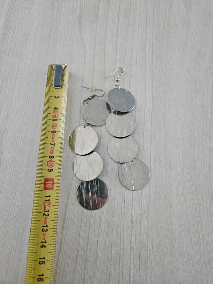 Boucle d'oreille pendante ronds - photo numéro 2