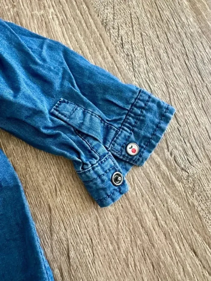 Chemise jean fille 6 mois - photo numéro 8