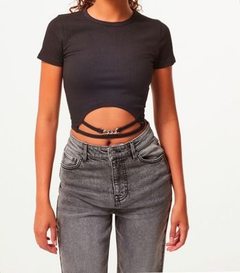 Tee-shirt noir Jennyfer