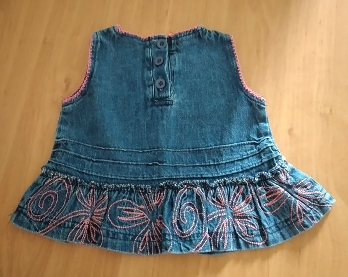 Haut sans manches en jeans 6 mois fille Kiss Melody - photo numéro 3