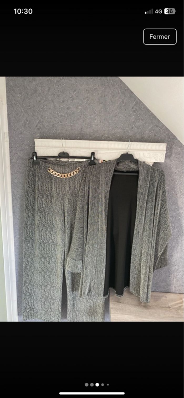 Ensemble pantalon argenté