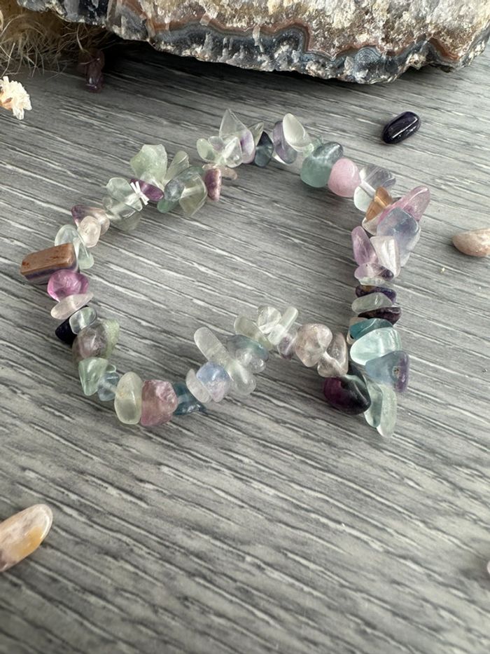 Bracelet en fluorite véritable du Mexique - Pierre véritable - photo numéro 3