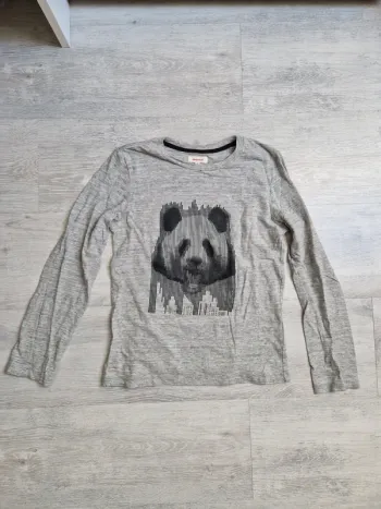 Tee-shirt manches longues gris avec panda Catimini 12 ans