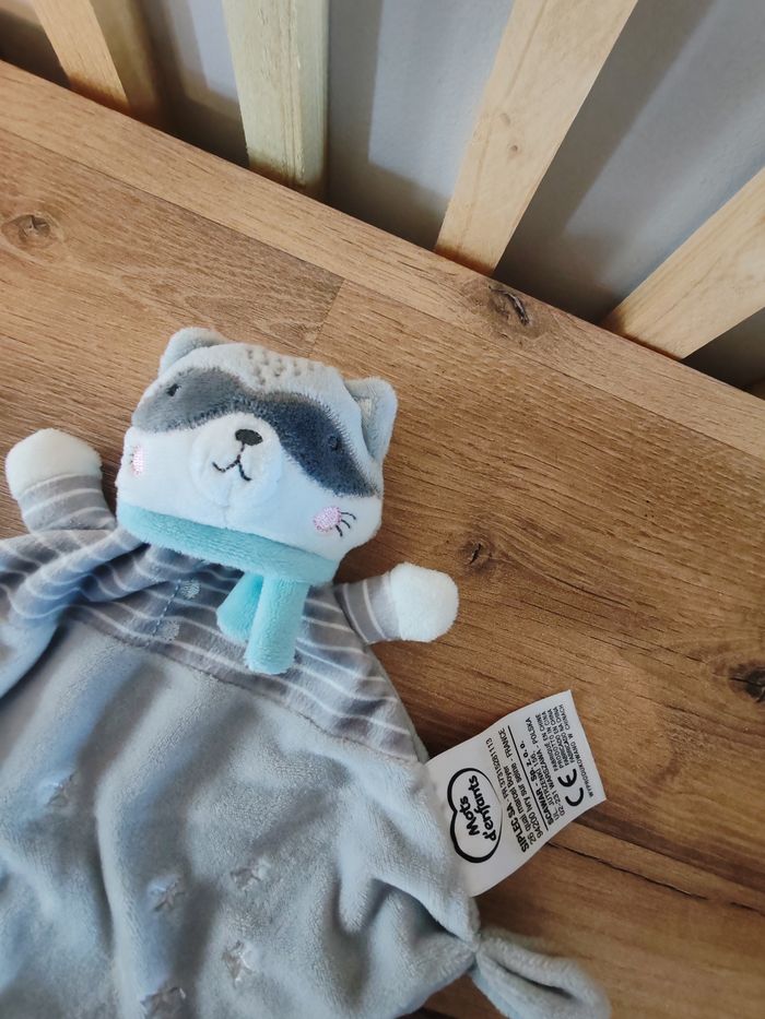 Raton laveur mots d enfants gris et bleu - photo numéro 2