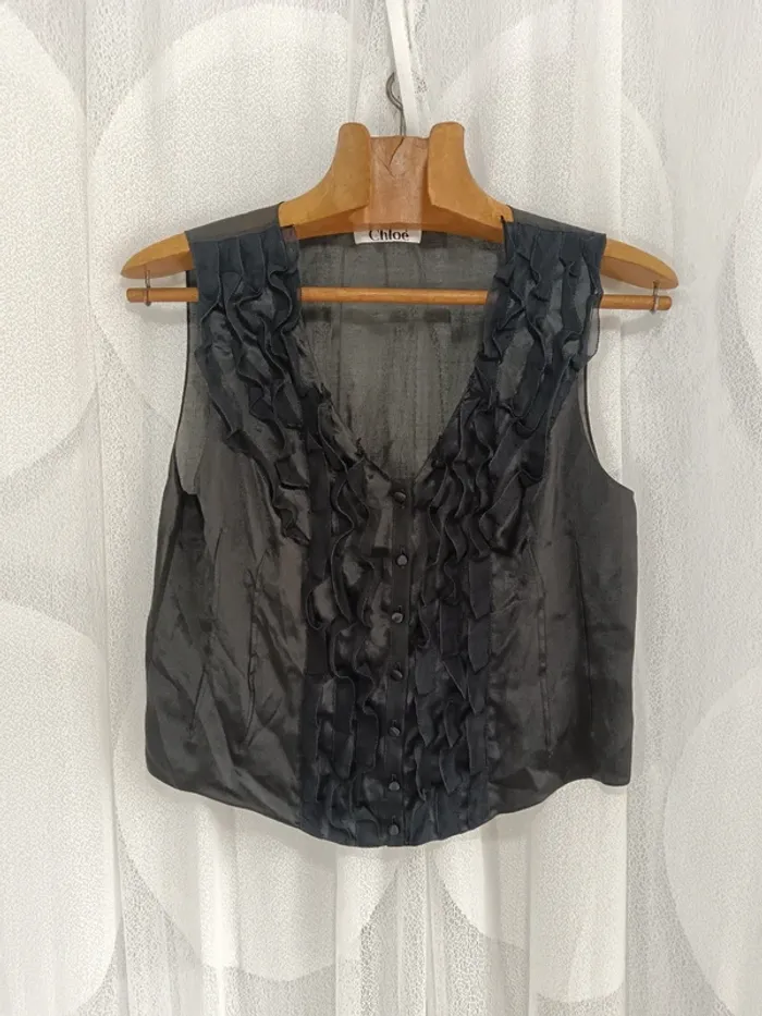 Chloé "chemise sans manche à volants" taille 36 - photo numéro 2