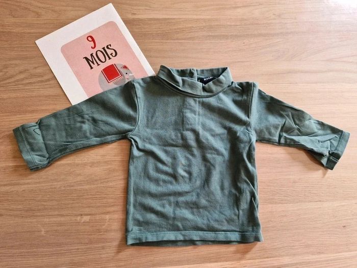 Lot de 5 t-shirts col roulé 9 mois - photo numéro 4