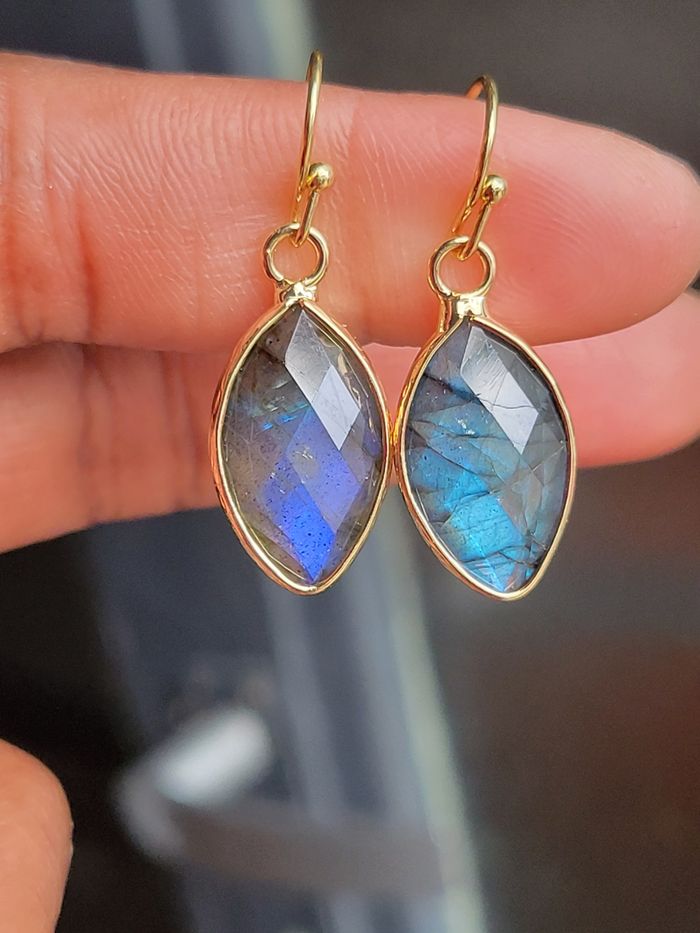 Boucle d'oreilles labradorite - photo numéro 4