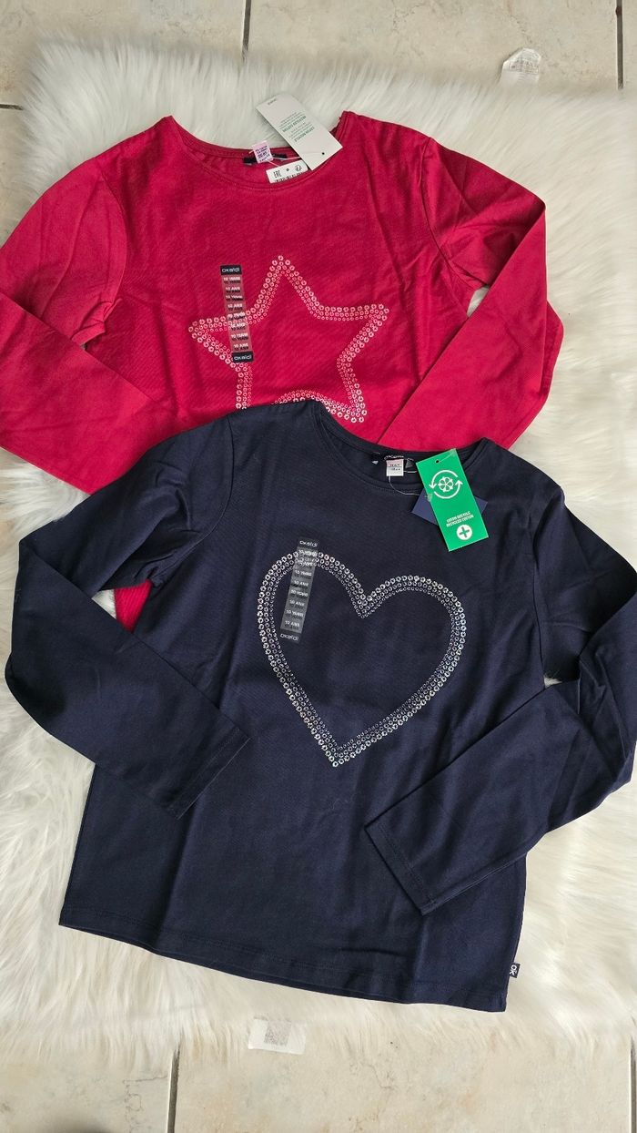 Neufs (non portés) 🏷🏷🩷😍🥰teeshirts ml 10 ans fille 🩷😍🤩