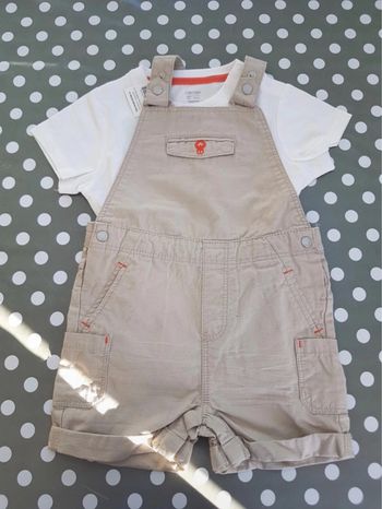 Ensemble T-Shirt salopette courte Obaïbi 12-18 mois